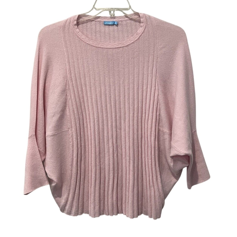 J. Mclaughlin Sweater Women's Medium Cashmere Dolman Sleeve‎ Ribbed Pink Ballet